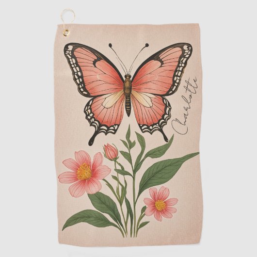 Crimson Serenade gepersonaliseerd Golfhanddoek (Voorkant)