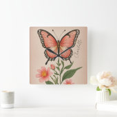 Crimson Serenade gepersonaliseerd Vierkante Klok (Huis)