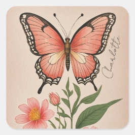 Crimson Serenade gepersonaliseerd Vierkante Sticker