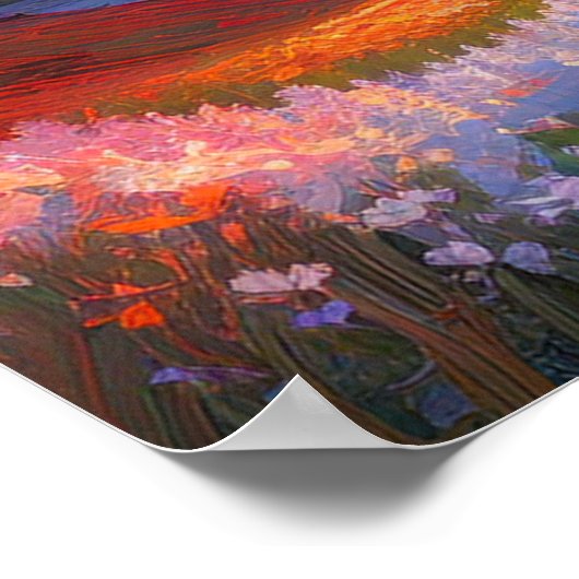 Crimson Serenade op het bergmeer Poster (Hoek)