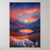 Crimson Serenade op het bergmeer Poster (Voorkant)