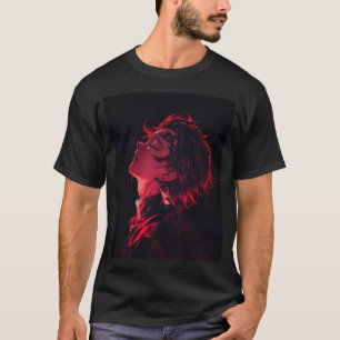 Crimson Shadow Anime Portret T-Shirt