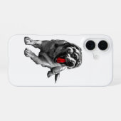 Crimson Shadow Hound iPhone 16 Hoesje (Achterkant horizontaal)