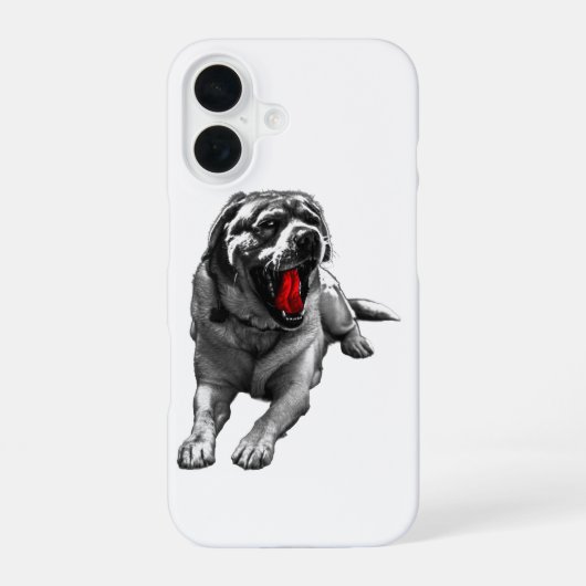 Crimson Shadow Hound iPhone 16 Hoesje (Achterkant)