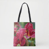 Crimson Shadows Rainy Day Daylilies Tote Bag (Voorkant)