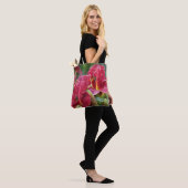 Crimson Shadows Rainy Day Daylilies Tote Bag (Op model)