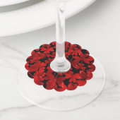 Crimson Shamrocks Wine Glass Label (Dichtbij)