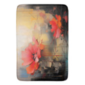 Crimson Silence – Abstract Poppies in Urban Light Badmat (Voorkant Verticaal)