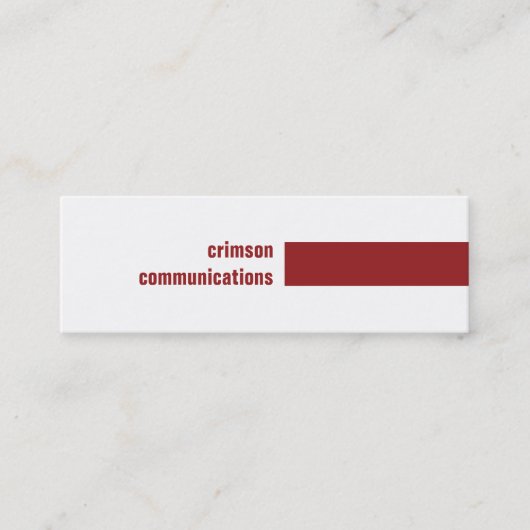 Crimson Simple Visitekaartje (Voorkant)