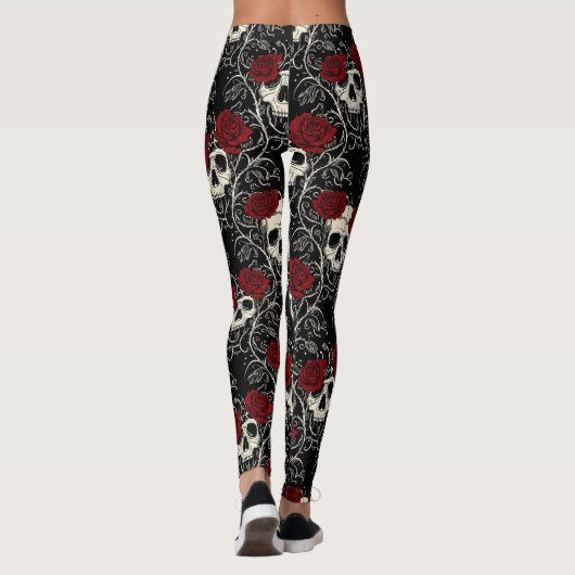 Crimson Skull Bloom Leggings (Achterkant)