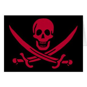 Crimson Skull & Swords Pirate vlag van Calico Jack