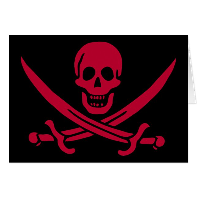 Crimson Skull & Swords Pirate vlag van Calico Jack (Voorkant Horizontaal)
