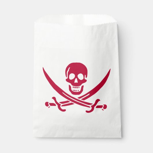 Crimson Skull & Swords Pirate vlag van Calico Jack Bedankzakje (Voorkant)