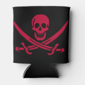 Crimson Skull & Swords Pirate vlag van Calico Jack Blikjeskoeler (Voorkant)