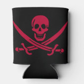 Crimson Skull & Swords Pirate vlag van Calico Jack Blikjeskoeler (Achterkant)