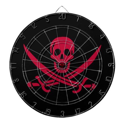 Crimson Skull & Swords Pirate vlag van Calico Jack Dartbord (Voorkant)