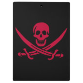 Crimson Skull & Swords Pirate vlag van Calico Jack Klembord (Achterkant)