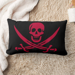 Crimson Skull & Swords Pirate vlag van Calico Jack Kussen