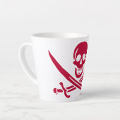 Crimson Skull & Swords Pirate vlag van Calico Jack Latte Mok (Linkerhoek)