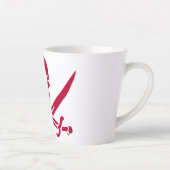 Crimson Skull & Swords Pirate vlag van Calico Jack Latte Mok (Rechts)