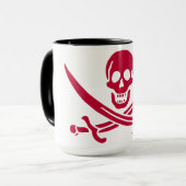 Crimson Skull & Swords Pirate vlag van Calico Jack Mok (Voorkant links)