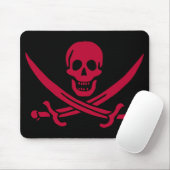 Crimson Skull & Swords Pirate vlag van Calico Jack Muismat (Met muis)