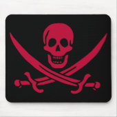 Crimson Skull & Swords Pirate vlag van Calico Jack Muismat (Voorkant)