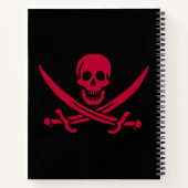 Crimson Skull & Swords Pirate vlag van Calico Jack Notitieboek (Achterkant)