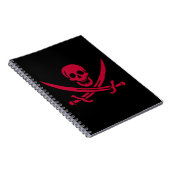 Crimson Skull & Swords Pirate vlag van Calico Jack Notitieboek (Rechterzijde)