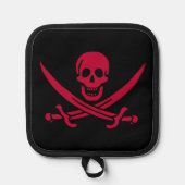 Crimson Skull & Swords Pirate vlag van Calico Jack Pannenlap (Voorkant)