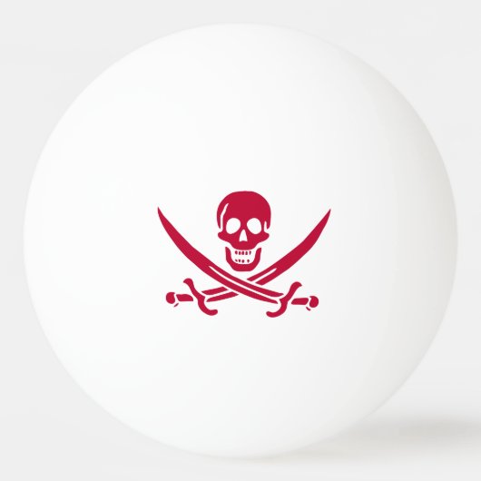 Crimson Skull & Swords Pirate vlag van Calico Jack Pingpongbal (Voorkant)