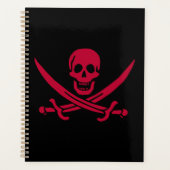 Crimson Skull & Swords Pirate vlag van Calico Jack Planner (Voorkant)