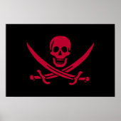 Crimson Skull & Swords Pirate vlag van Calico Jack Poster (Voorkant)