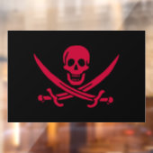 Crimson Skull & Swords Pirate vlag van Calico Jack Raamsticker (Vel 2)