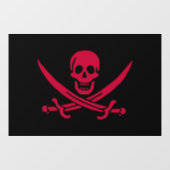 Crimson Skull & Swords Pirate vlag van Calico Jack Raamsticker (Vel)