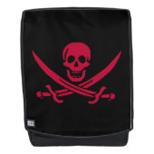 Crimson Skull & Swords Pirate vlag van Calico Jack Rugtassen (Voorkant)