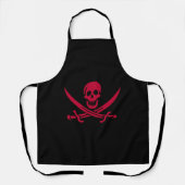 Crimson Skull & Swords Pirate vlag van Calico Jack Schort (Voorkant)