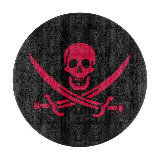 Crimson Skull & Swords Pirate vlag van Calico Jack Snijplank (Voorkant)