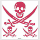 Crimson Skull & Swords Pirate vlag van Calico Jack Sticker (Vel)
