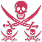 Crimson Skull & Swords Pirate vlag van Calico Jack Sticker (Voorkant)