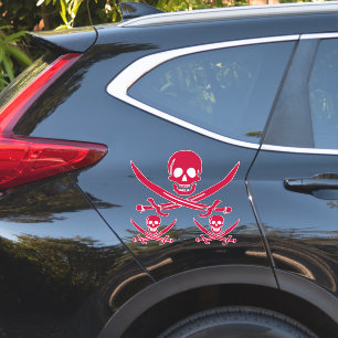 Crimson Skull & Swords Pirate vlag van Calico Jack Sticker