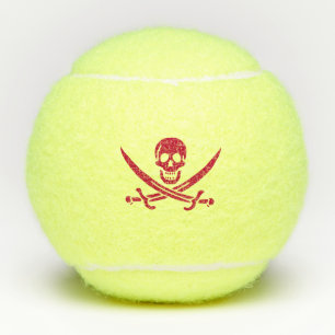 Crimson Skull & Swords Pirate vlag van Calico Jack Tennisballen