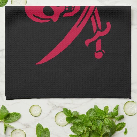 Crimson Skull & Swords Pirate vlag van Calico Jack Theedoek (Gevouwen)