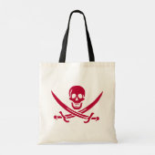 Crimson Skull & Swords Pirate vlag van Calico Jack Tote Bag (Achterkant)