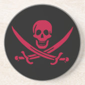 Crimson Skull & Swords Pirate vlag van Calico Jack Zandsteen Onderzetter (Voorkant)