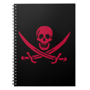 Crimson Skull & Swords Piratenvlag van Calico Jack Notitieboek