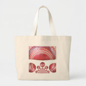 Crimson Spin - Een prachtige rode cricketbal Arti Grote Tote Bag (Voorkant)