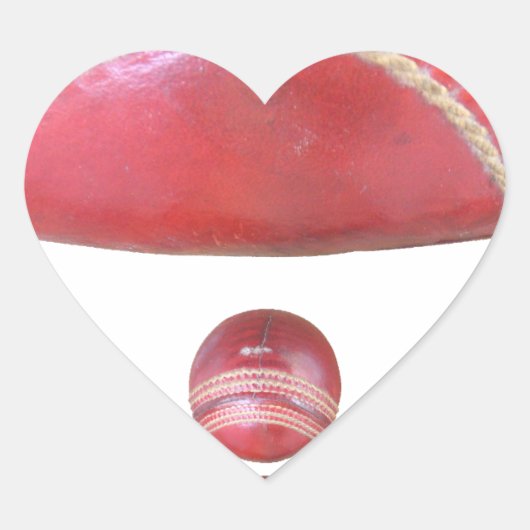 Crimson Spin - Een prachtige rode cricketbal Arti Hart Sticker (Voorkant)