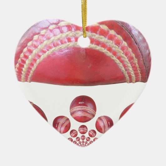 Crimson Spin - Een prachtige rode cricketbal Arti Keramisch Ornament (Voorkant)