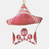Crimson Spin - Een prachtige rode cricketbal Arti Keramisch Ornament (Links)